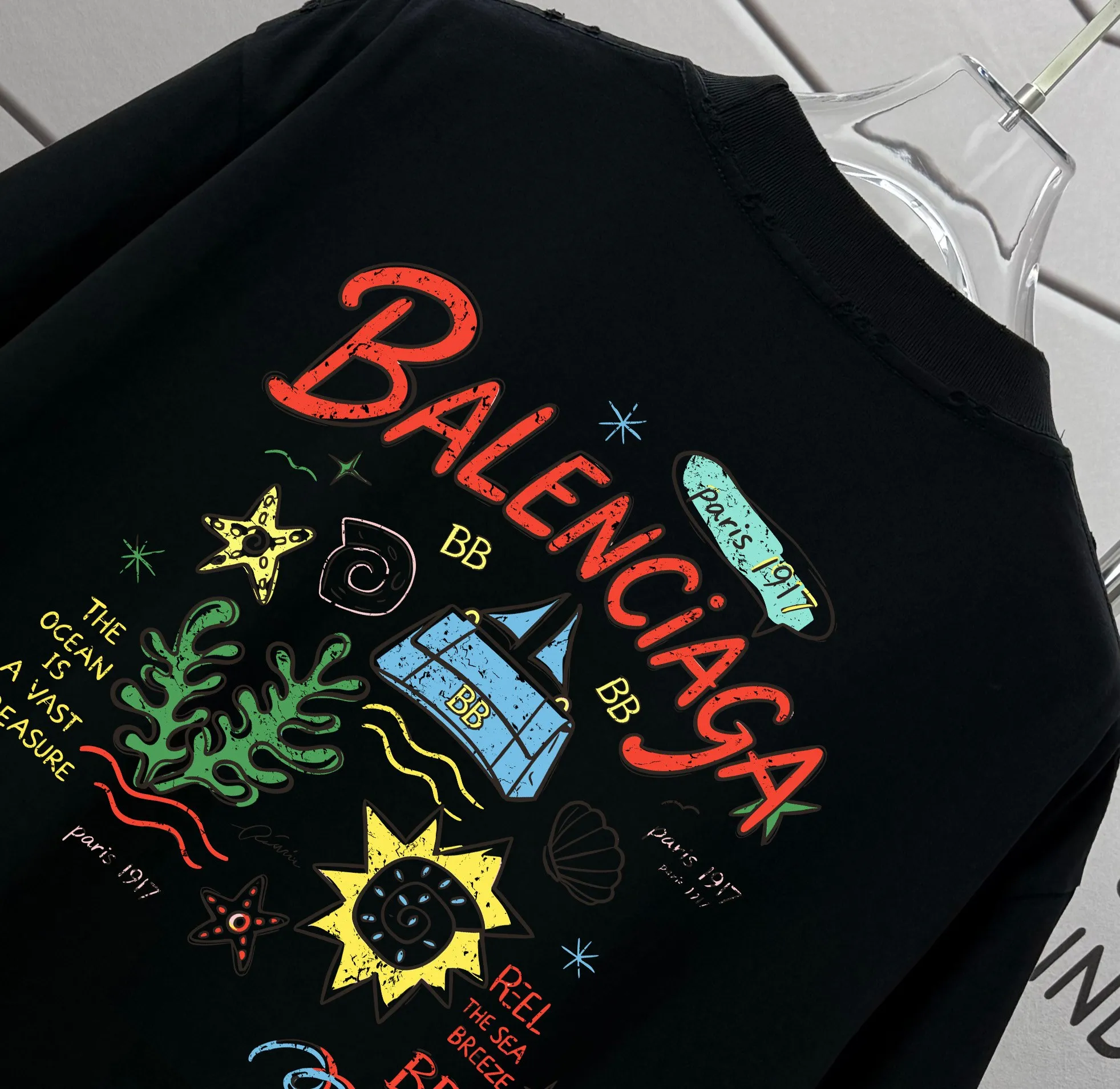 # * Balenciag*2026 New Arrival 320 tee Same Style : Size :S M L XL XXL Size： S （90-130 ） M （120-150 ） L （140-165 ） XL （160-180 ） XXL （180-210 ）
